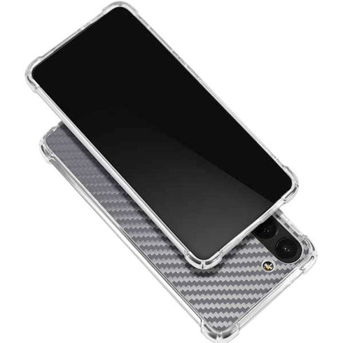 Silver Carbon Fiber Specialty Texture Material Galaxy S24 FE Clear Case